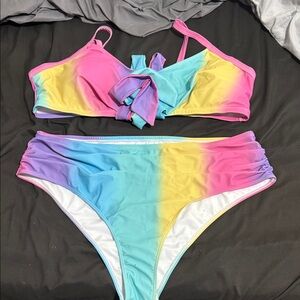 Cupshe Multicolor Bikini Set - Pink, Yellow, Blue, Purple